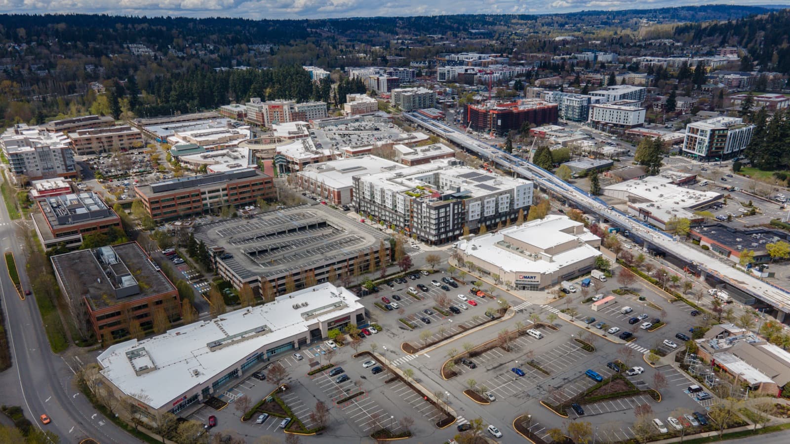 Aerial view of downtown Redmond