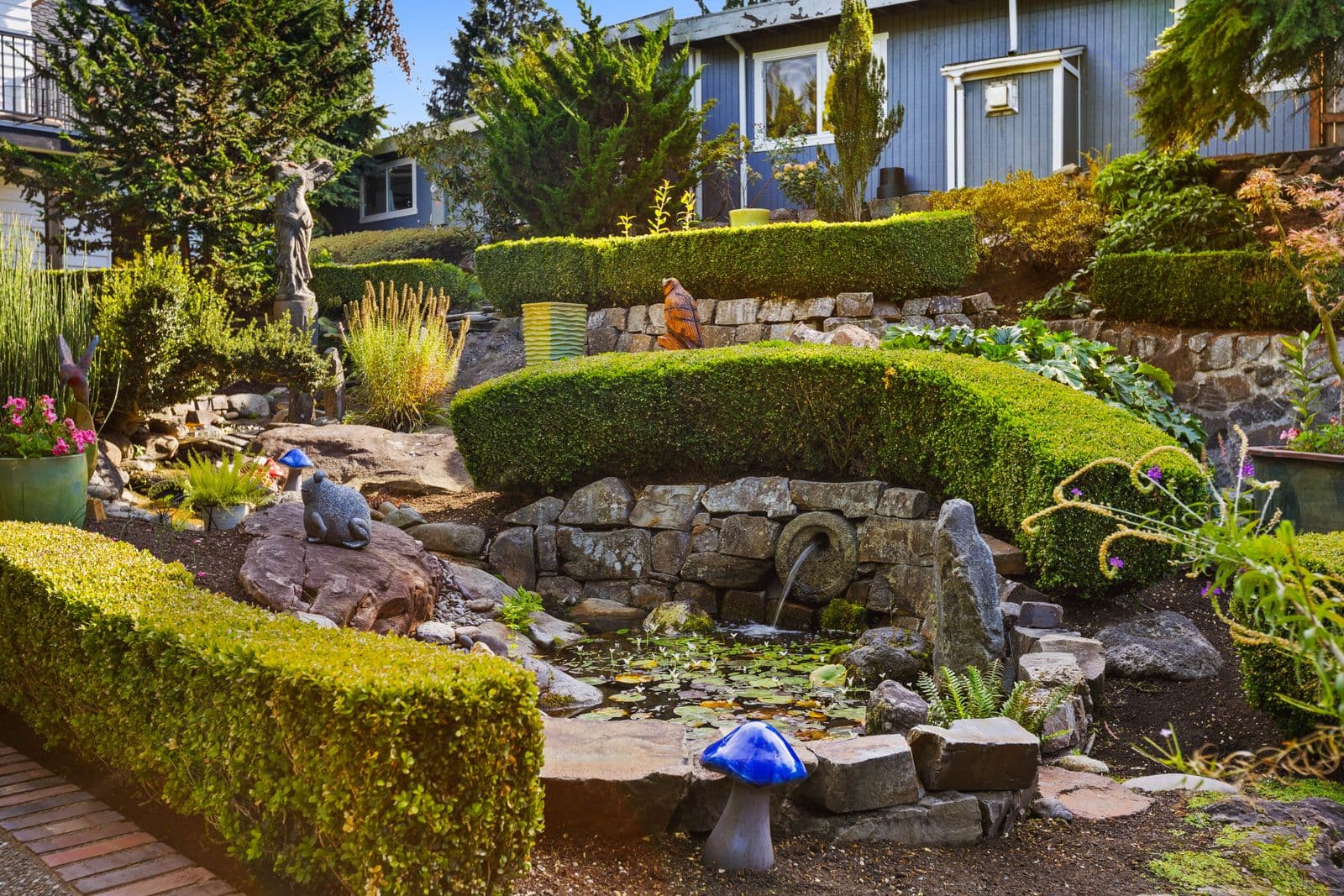 Lily pond and waterfall — 1504 E Lakeshore Dr, Lake Stevens