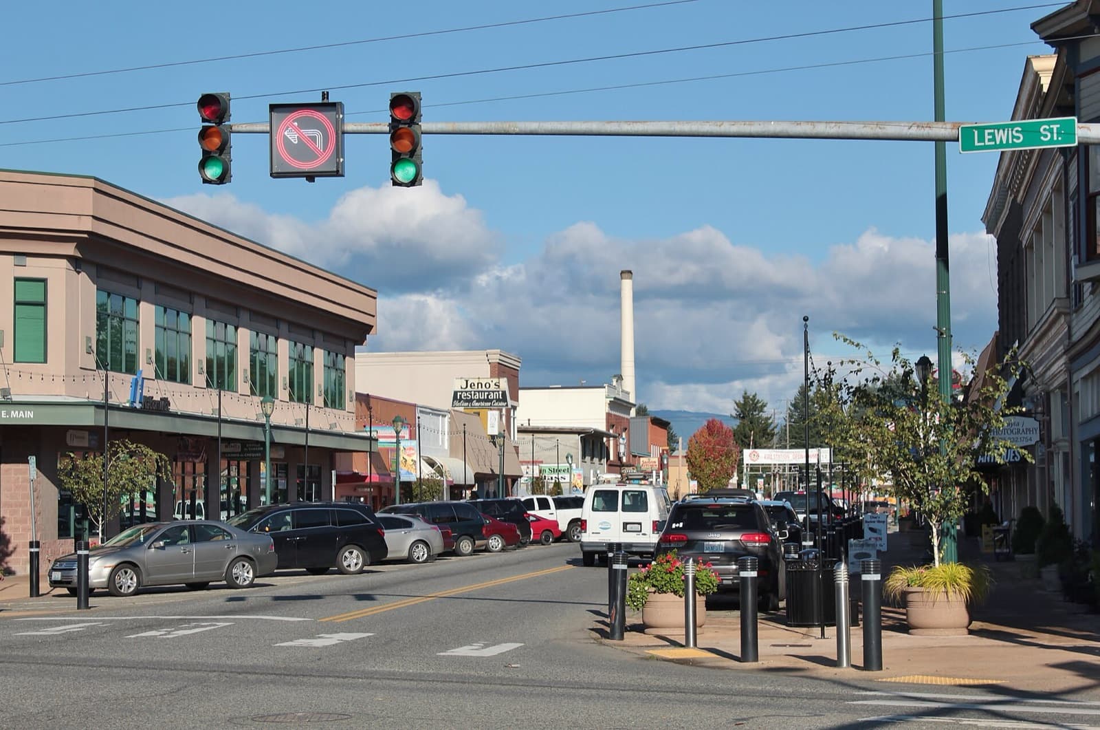 Main Street and Lewis Street in downtown Monroe